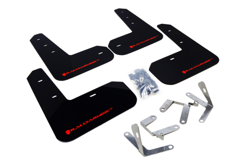 Toyota FR S Mud Flap Kit - Front + Rear - Rally Armor - UR Series - Black / Red Logo - `13-`17